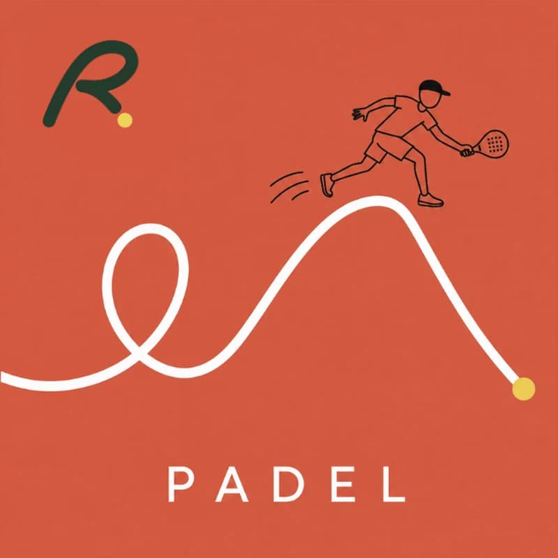 Illustrated padel player on a Ralyy sport card