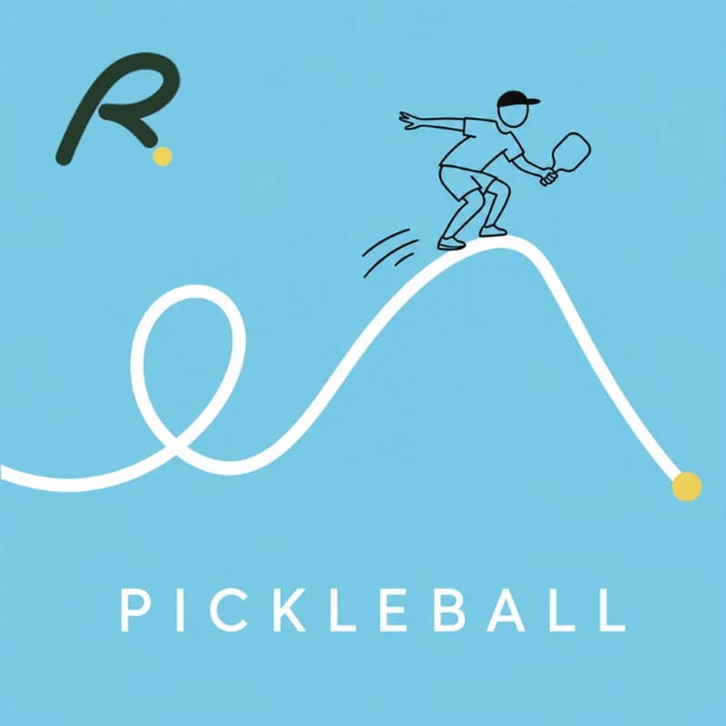 Illustrated pickleball player on a Ralyy sport card