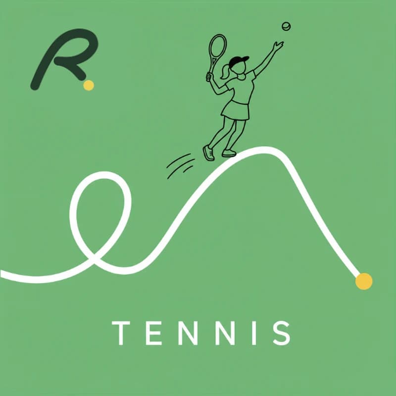 Illustrated tennis player on a Ralyy sport card